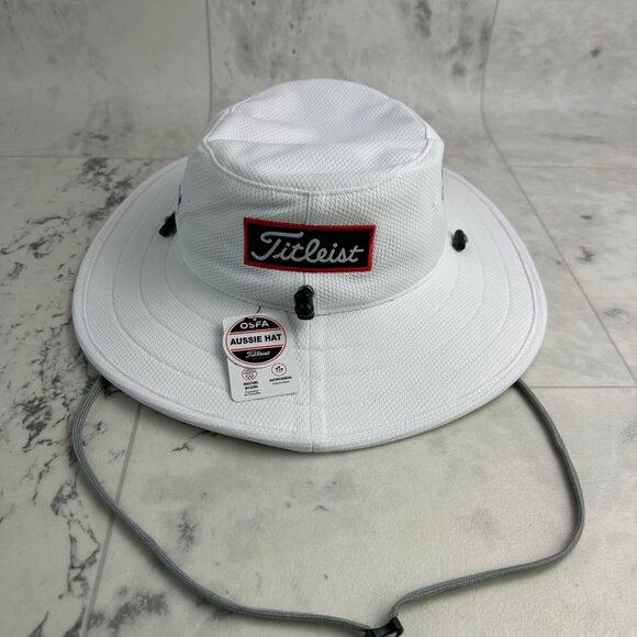 NEW Titleist Tour Aussie White/Royal N2 Blue Bucket Golf Hat - Picture 2 of 6